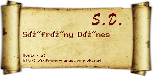 Sáfrány Dénes névjegykártya